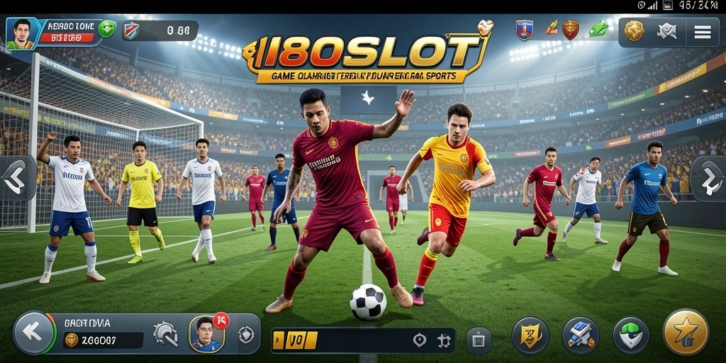 Tampilan seru gameplay <strong>180SLOT</strong> di lapangan olahraga.