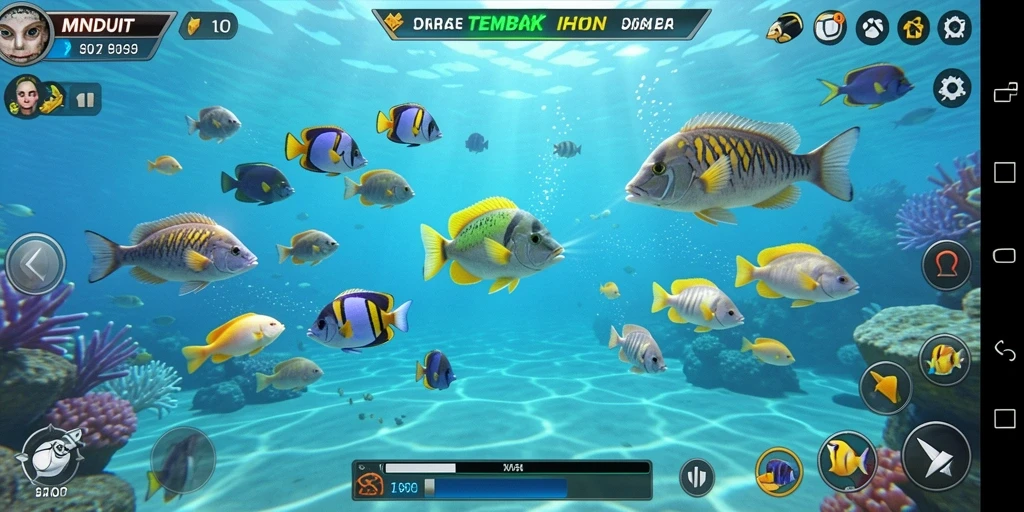 Tampilan gameplay Tembak Ikan yang menarik dan interaktif.