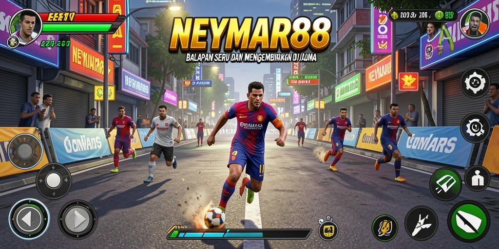 Tampilan seru dari gameplay racing NEYMAR88 yang mendebarkan.