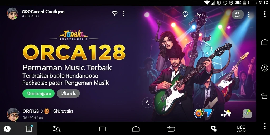 Tampilan gameplay ORCA128 yang interaktif dan penuh warna.