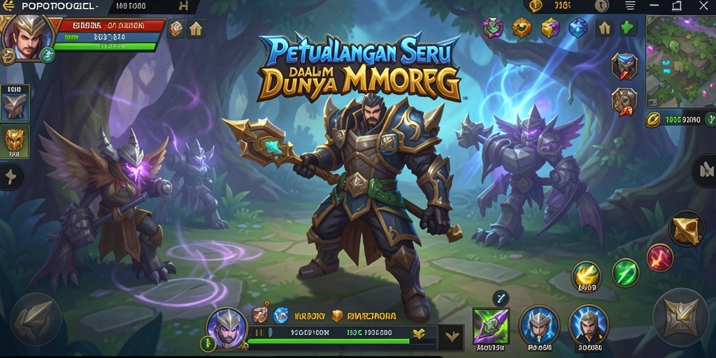 Tangkapan layar utama POPOTOGEL menunjukkan aksi pertempuran seru di dunia MMORPG.