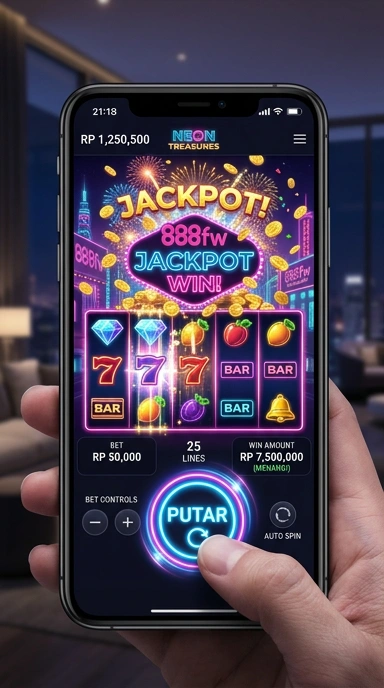 Pengguna sedang mencari aplikasi di platform 888fw.